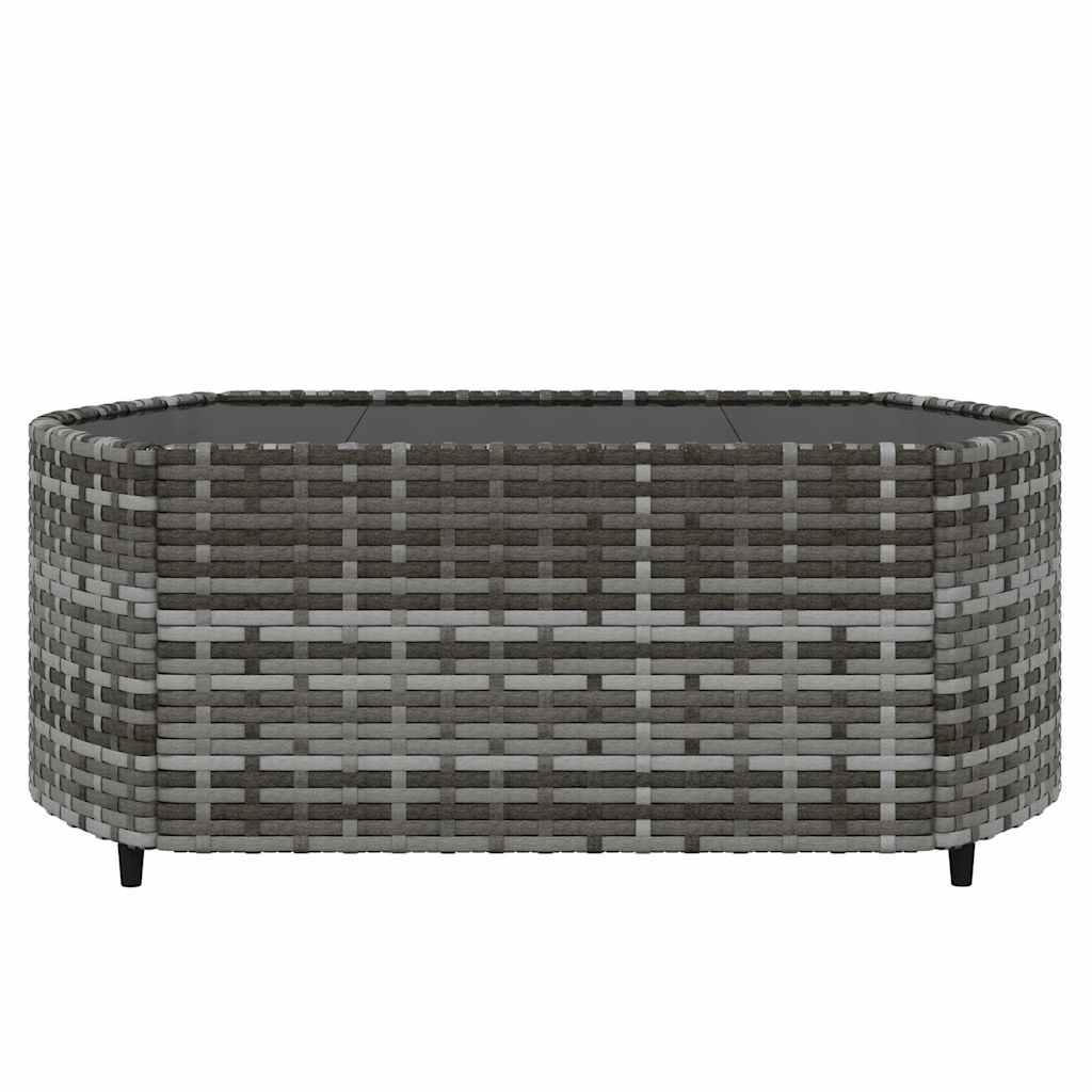loungesæt til haven 3 dele med hynder polyrattan grå