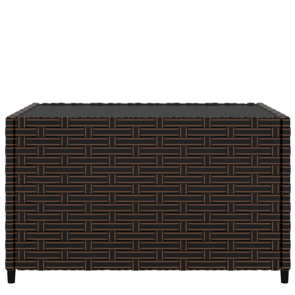 havebord 50x50x30 cm firkantet polyrattan brun