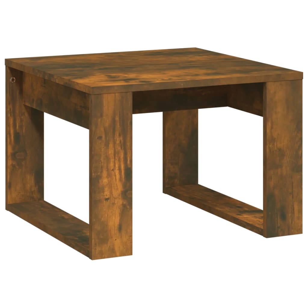 sidebord 50x50x35 cm konstrueret træ røget egetræsfarve