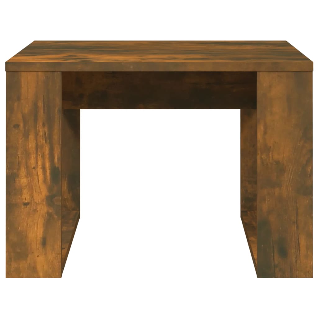 sidebord 50x50x35 cm konstrueret træ røget egetræsfarve