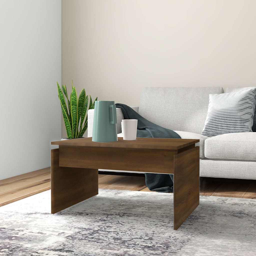 sofabord 68x50x38 cm konstrueret træ brun egetræsfarve