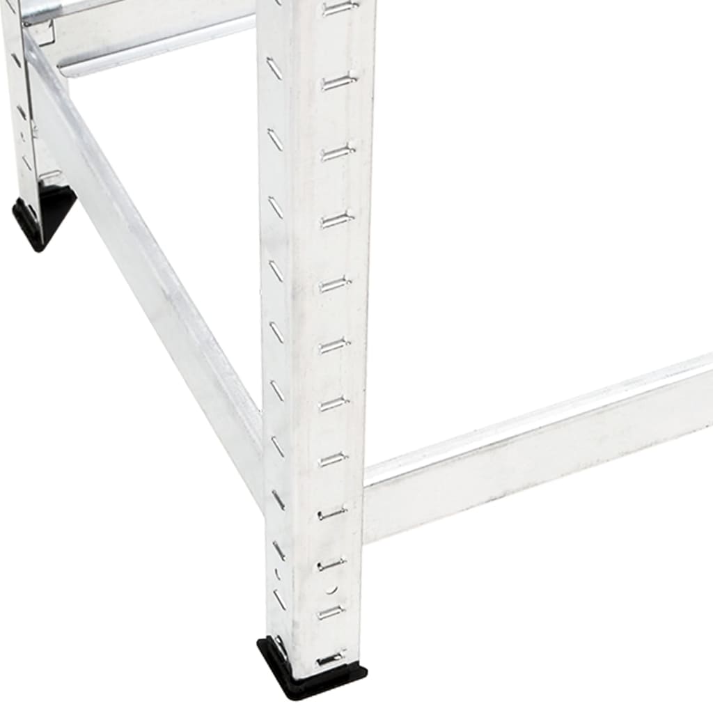 dækreoler 3 stk. med 2 hylder 110x40x110 cm stål sølvfarvet