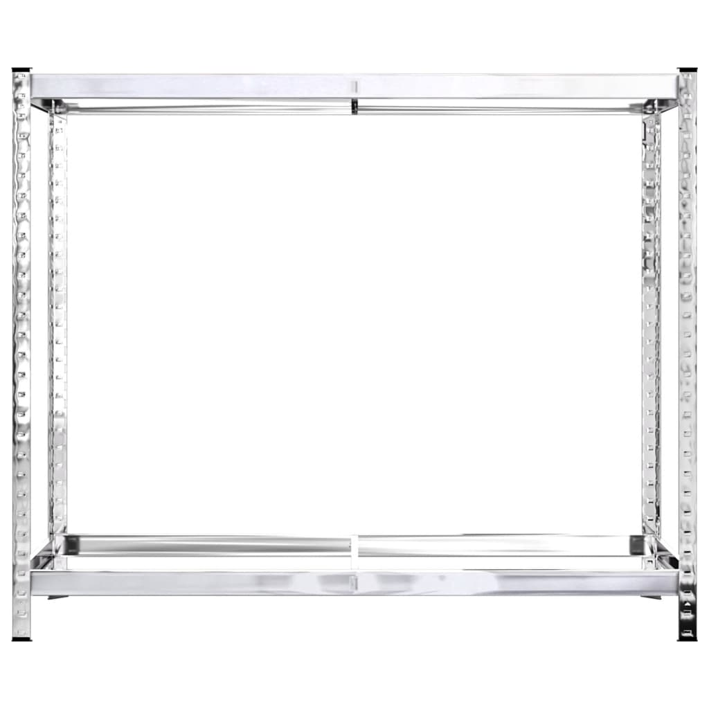 dækreoler 4 stk. med 2 hylder 110x40x110 cm stål sølvfarvet