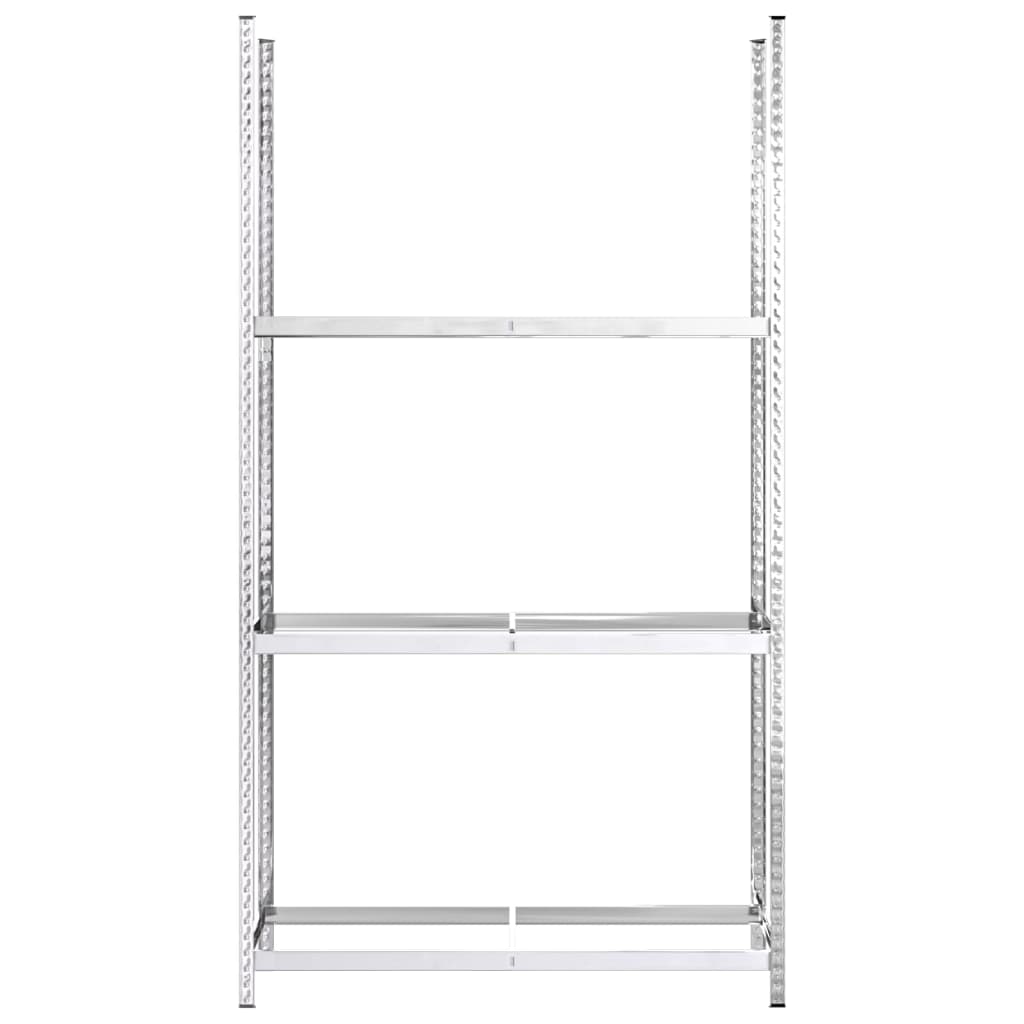 dækreoler 3 stk. med 3 hylder 110x40x200 cm stål sølvfarvet