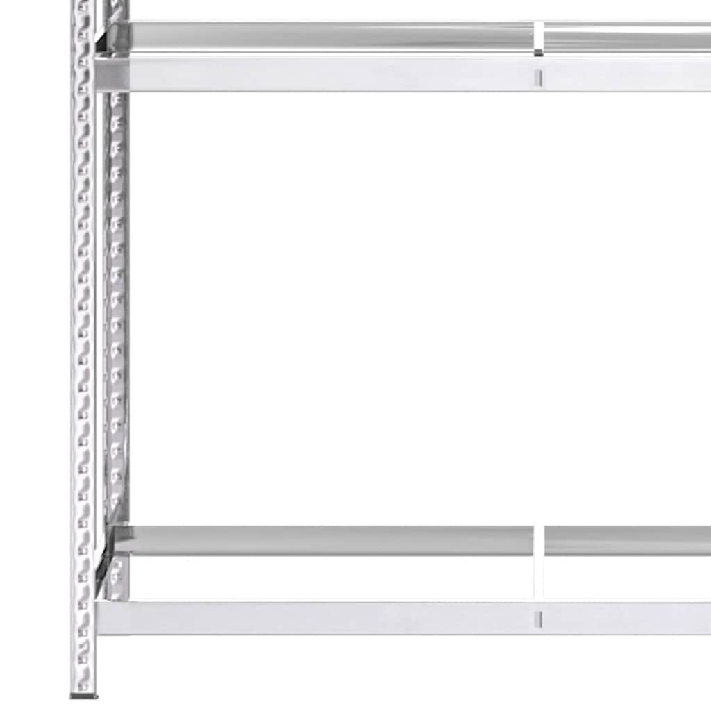 dækreoler 4 stk. med 3 hylder 110x40x200 cm stål sølvfarvet
