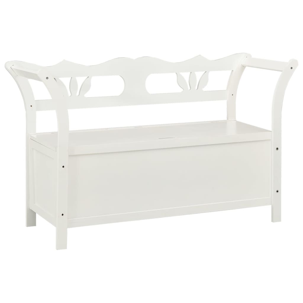 bænk 107x45x75,5 cm massivt fyrretræ hvid