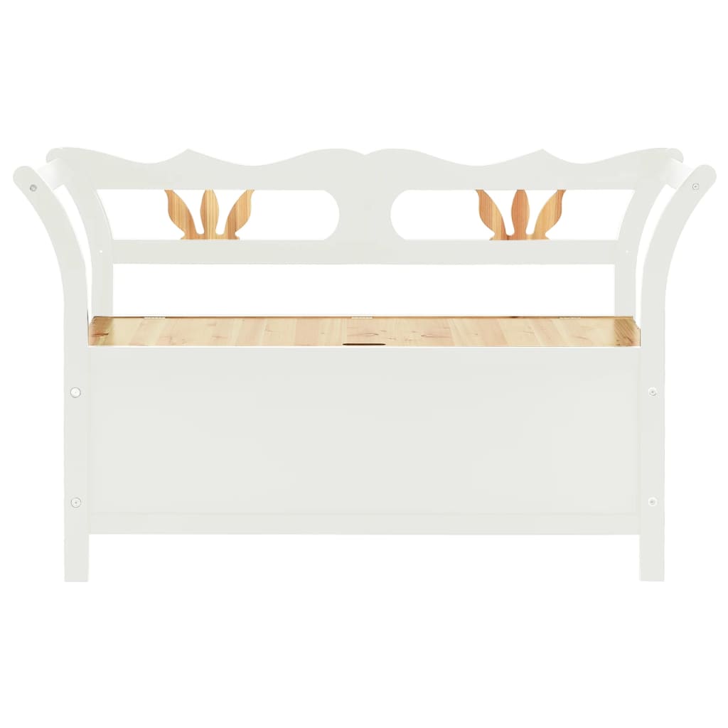 bænk 107x45x75,5 cm massivt fyrretræ hvid