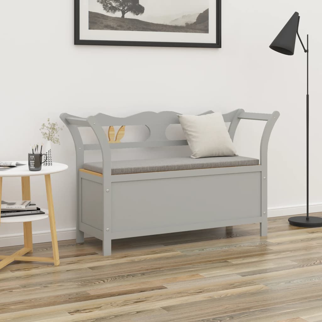 bænk 107x45x75,5 cm massivt fyrretræ grå