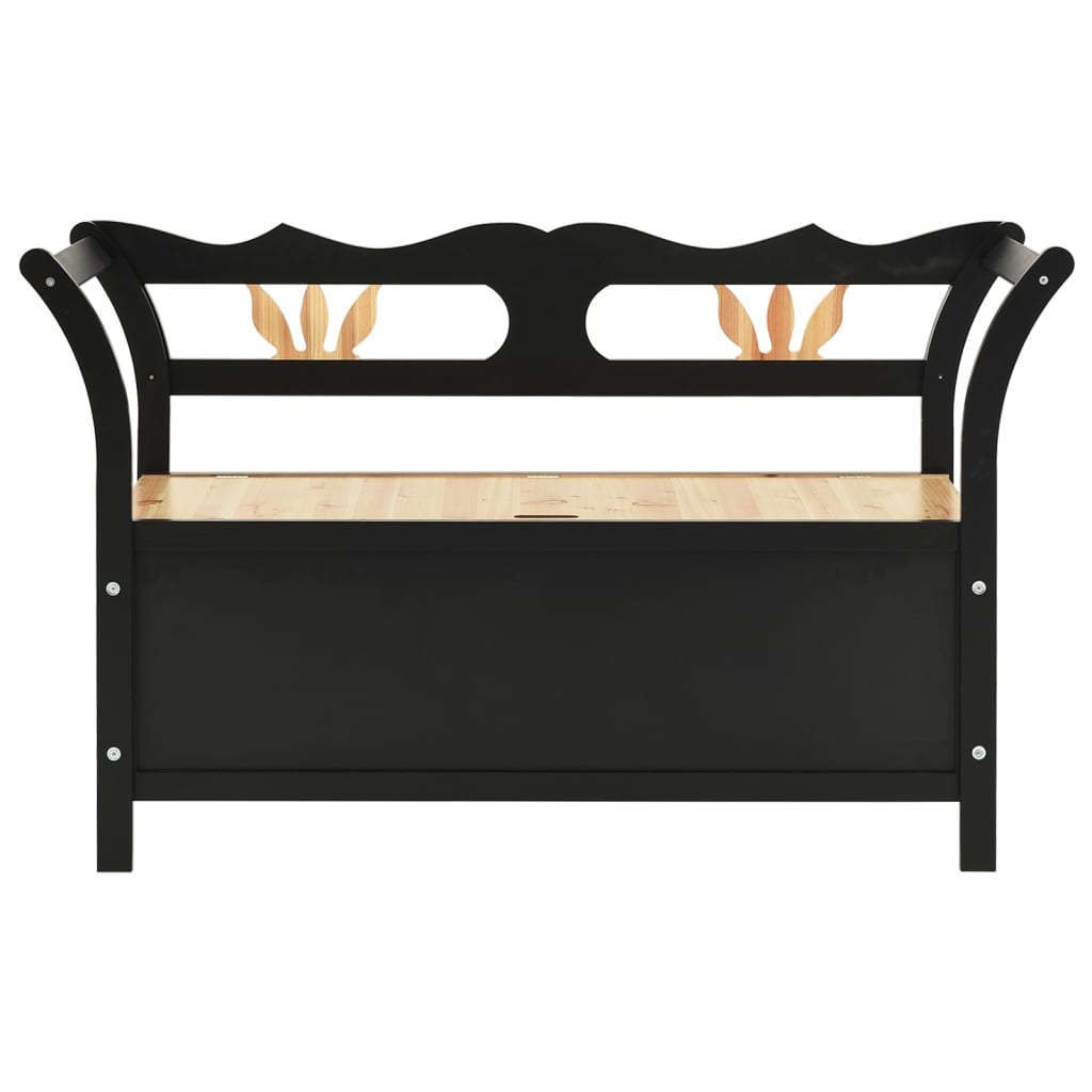 bænk 107x45x75,5 cm massivt fyrretræ sort