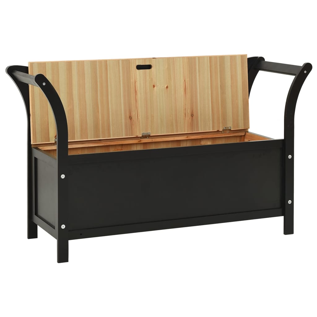 bænk 107x45x75,5 cm massivt fyrretræ sort