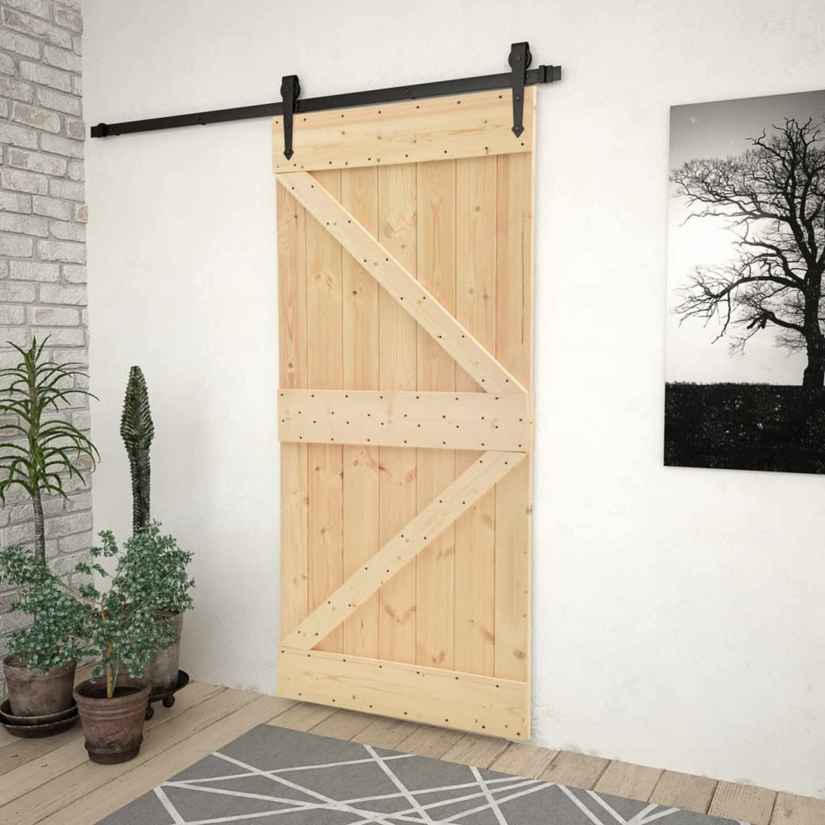Dør NARVIK 80 x 210 cm Massivt Fyrretræ (Ubehandlet)