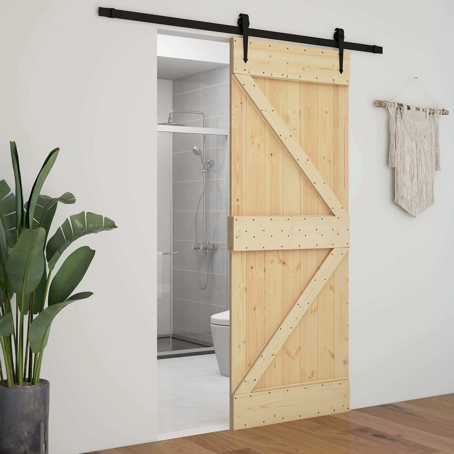 Dør NARVIK 80 x 210 cm Massivt Fyrretræ (Ubehandlet)