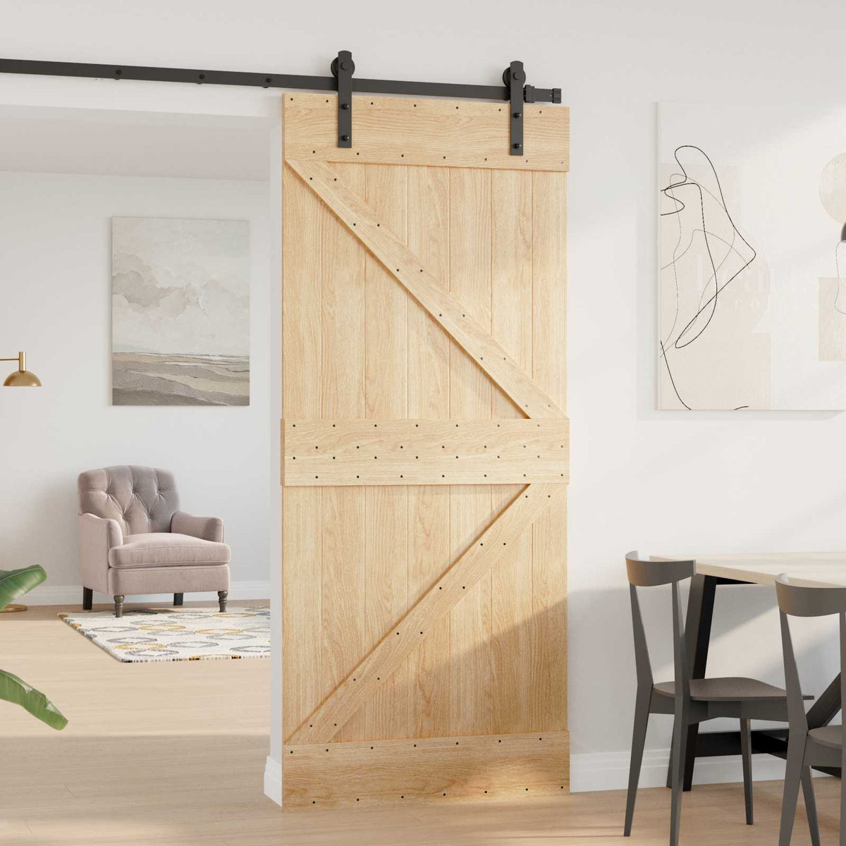 Dør NARVIK 90 x 210 cm Massivt Fyrretræ (Ubehandlet)