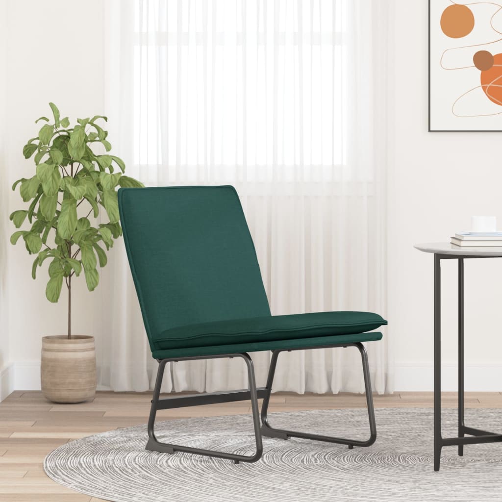 loungestol 52x75x76 cm stof mørkegrøn