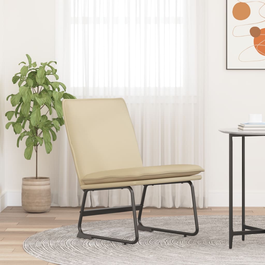 loungestol 52x75x76 cm stof Cremefarvet