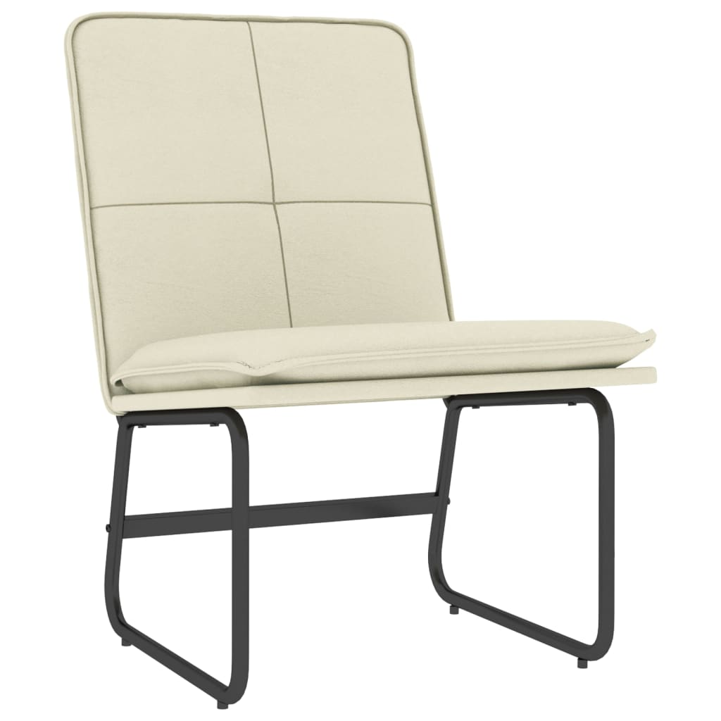 loungestol 54x75x76 cm kunstlæder cremefarvet
