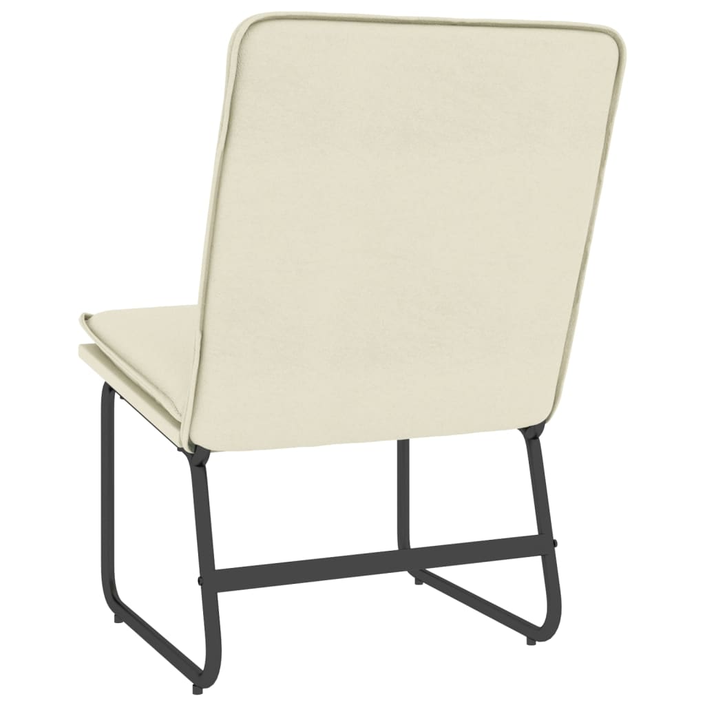 loungestol 54x75x76 cm kunstlæder cremefarvet