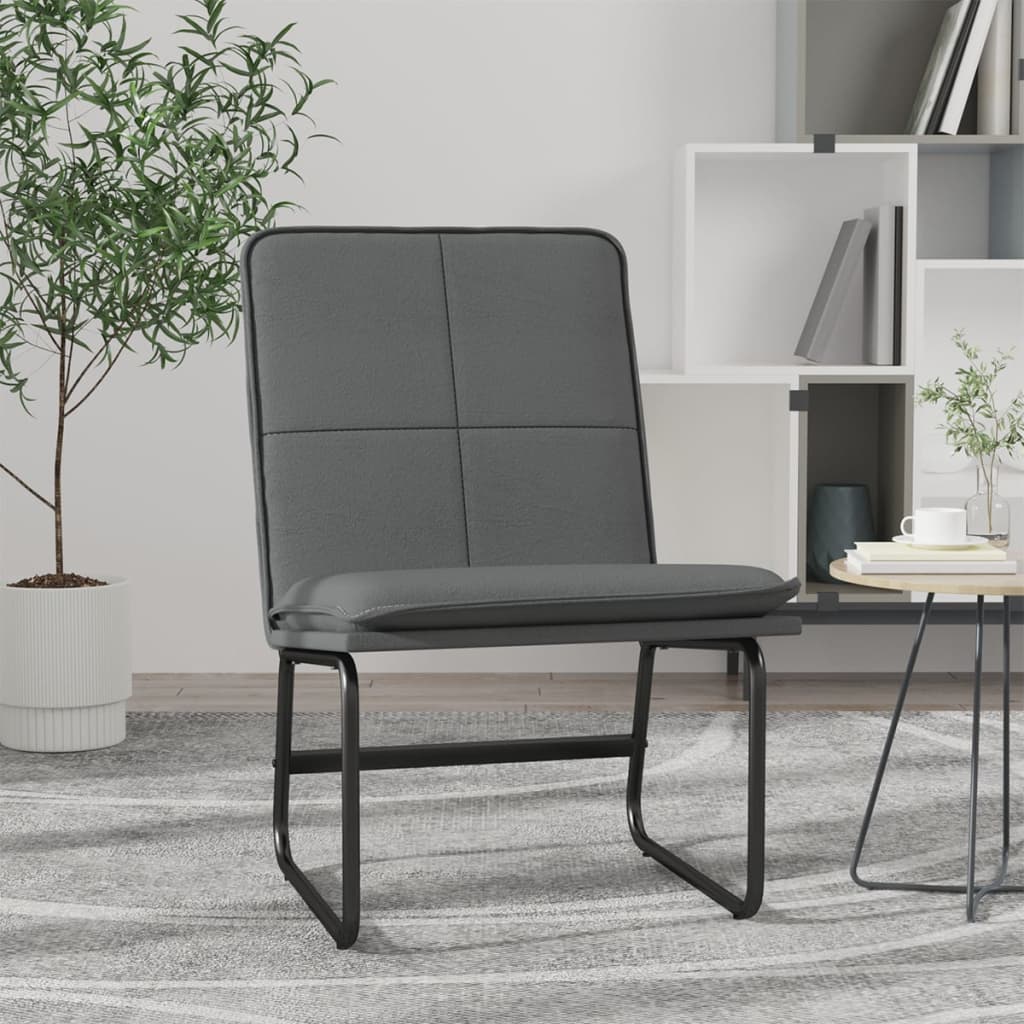 loungestol 54x75x76 cm kunstlæder grå
