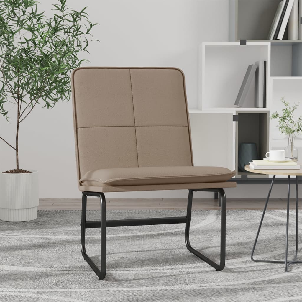 loungestol 54x75x76 cm kunstlæder cappuccinofarvet