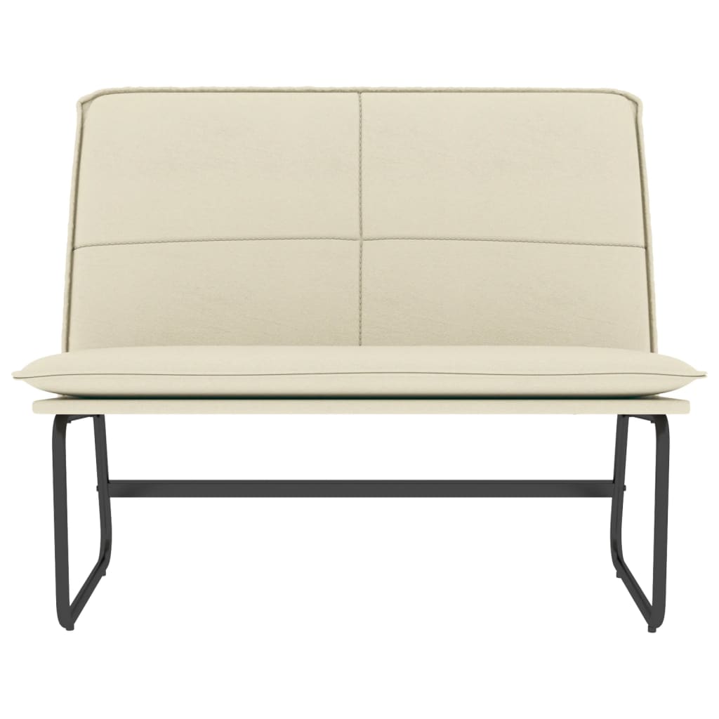bænk 100x75x76 cm kunstlæder cremefarvet