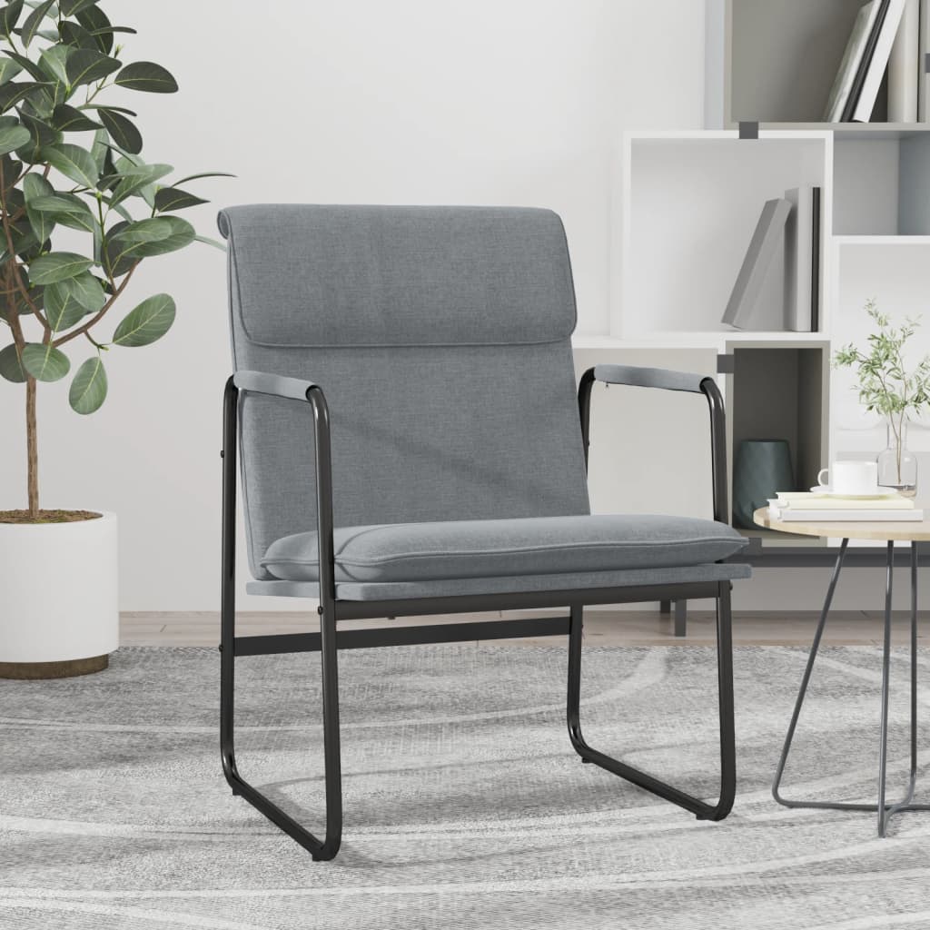 loungestol 55x64x80 cm stof lysegrå