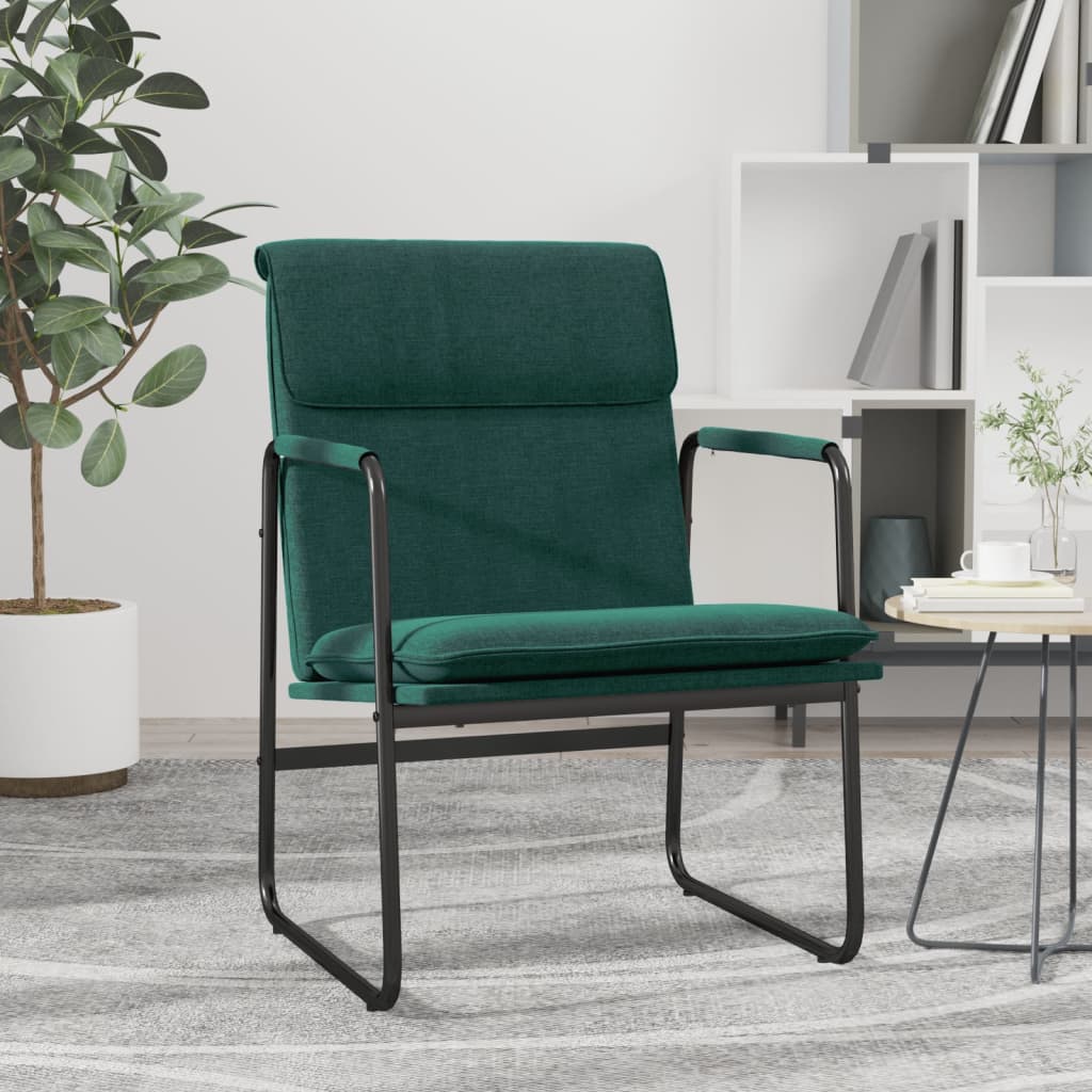 loungestol 55x64x80 cm stof mørkegrøn