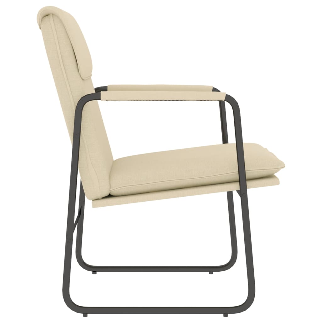 loungestol 55x64x80 cm stof Cremefarvet