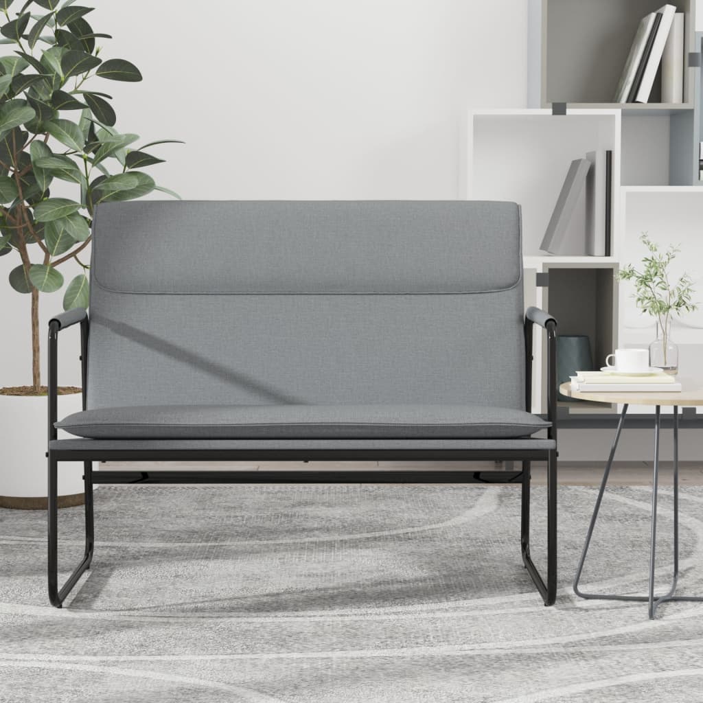 bænk 100x64x80 cm stof lysegrå