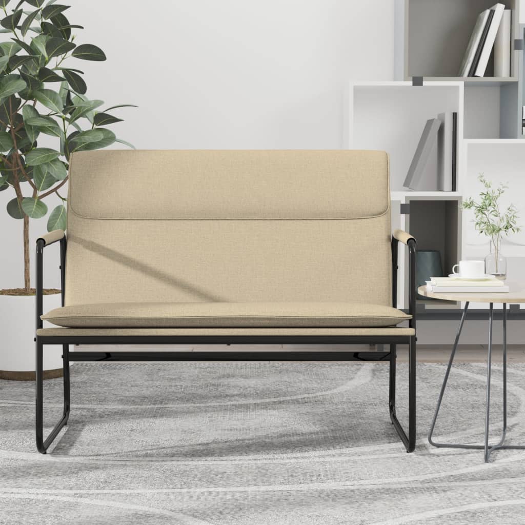bænk 100x64x80 cm stof cremefarvet