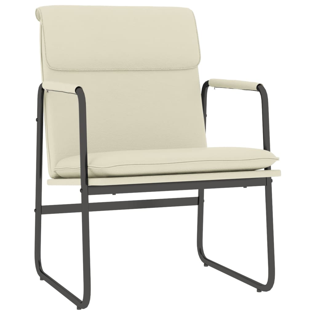loungestol 55x64x80 cm kunstlæder cremefarvet