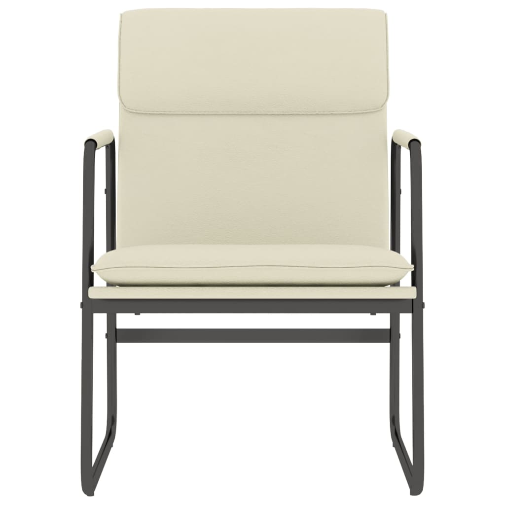 loungestol 55x64x80 cm kunstlæder cremefarvet