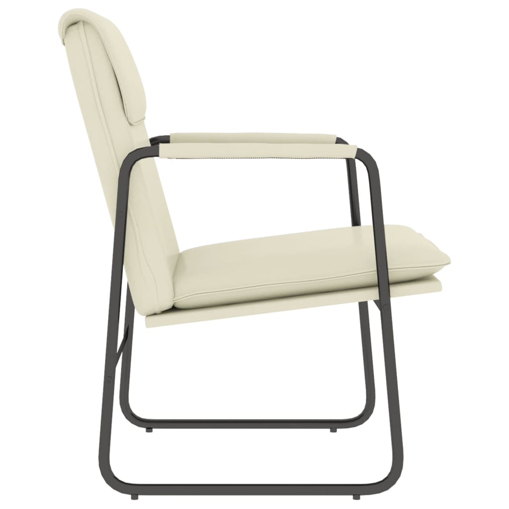 loungestol 55x64x80 cm kunstlæder cremefarvet