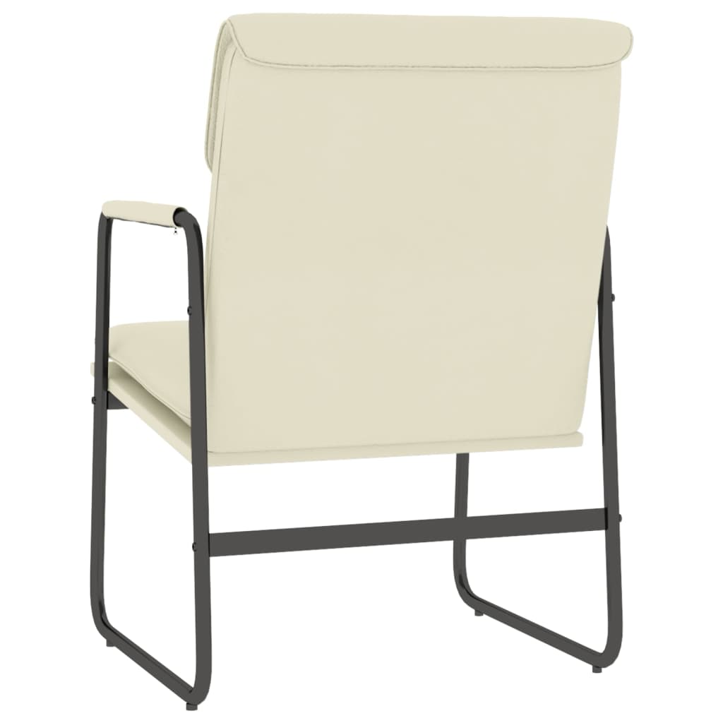 loungestol 55x64x80 cm kunstlæder cremefarvet