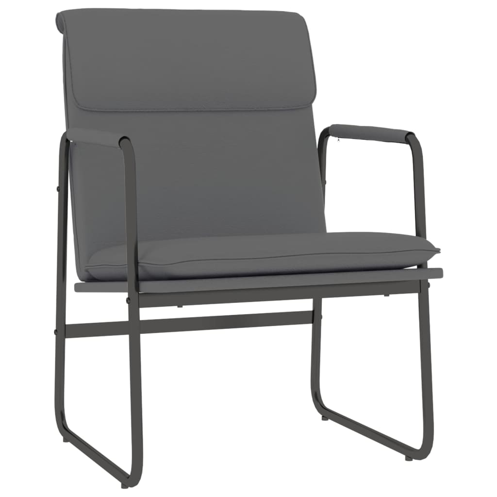 loungestol 55x64x80 cm kunstlæder grå