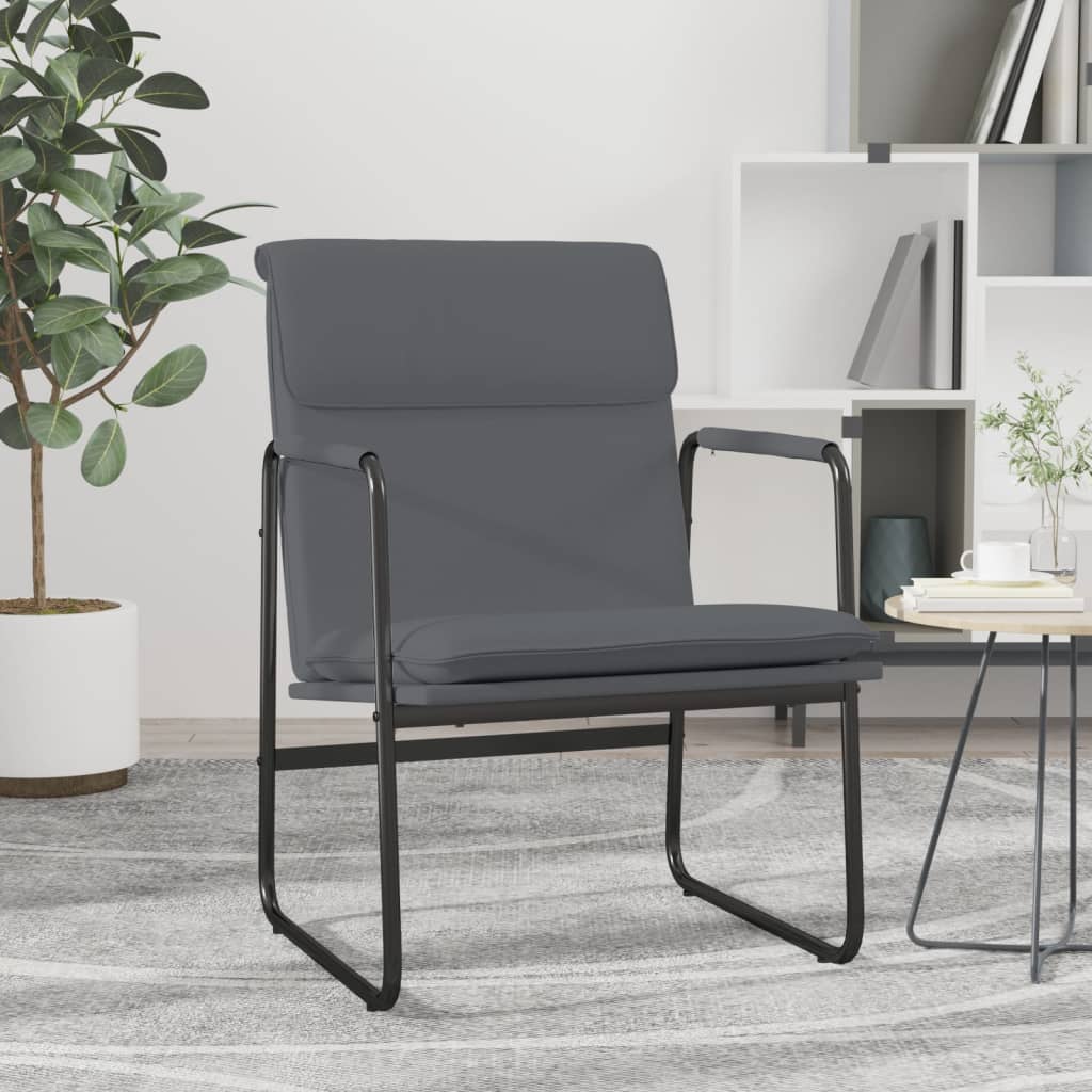 loungestol 55x64x80 cm kunstlæder grå