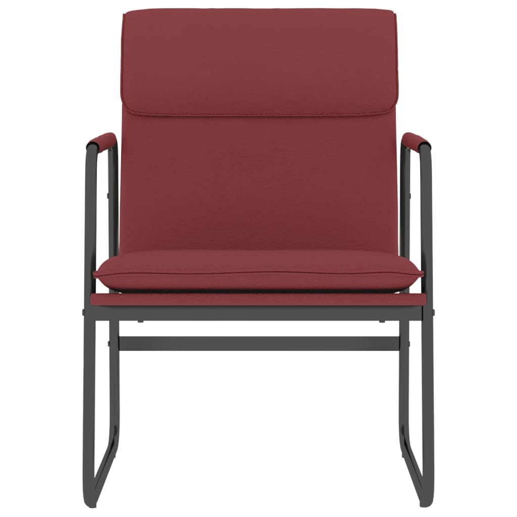 loungestol 55x64x80 cm kunstlæder vinrød