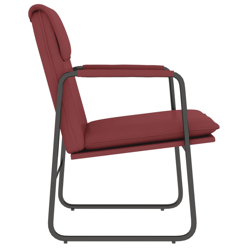 loungestol 55x64x80 cm kunstlæder vinrød