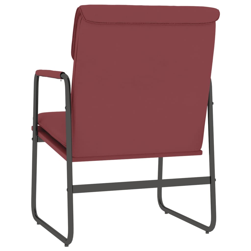 loungestol 55x64x80 cm kunstlæder vinrød