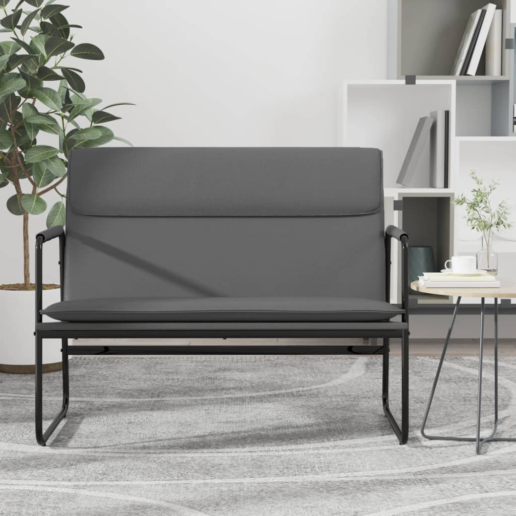 bænk 100x64x80 cm kunstlæder grå