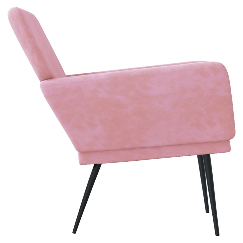 lænestol 62x79x79 cm velour lyserød