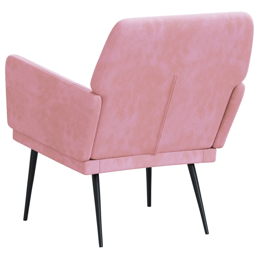 lænestol 62x79x79 cm velour lyserød