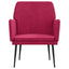 lænestol 62x79x79 cm velour vinrød