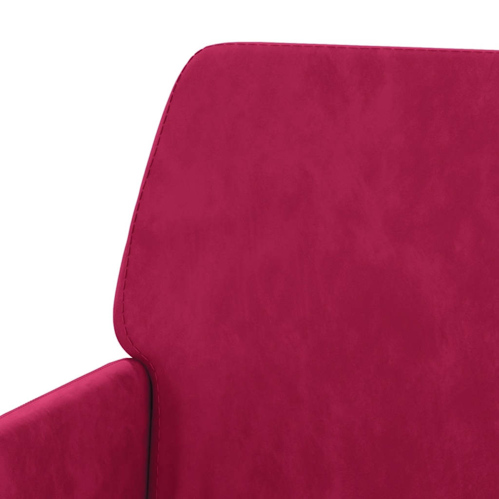 lænestol 62x79x79 cm velour vinrød