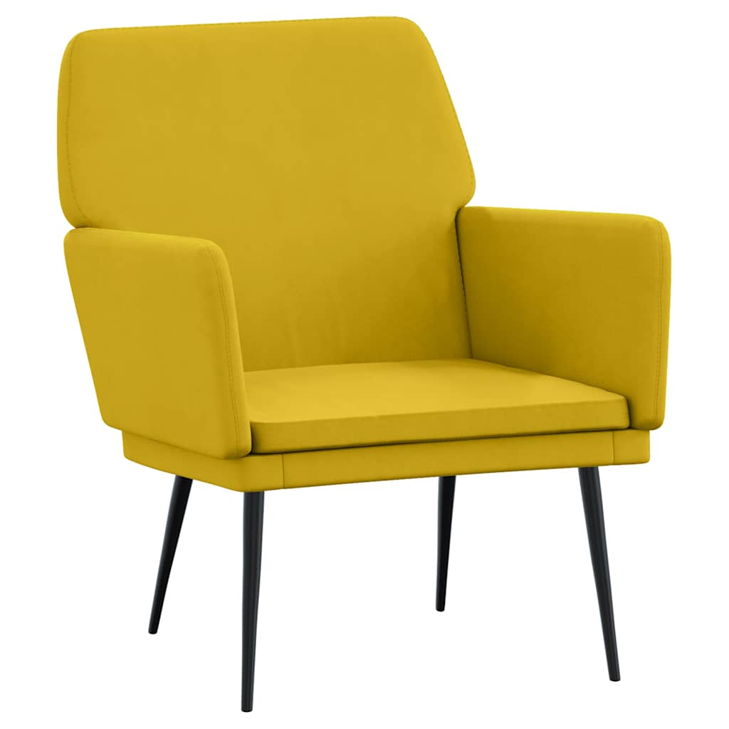 lænestol 62x79x79 cm velour gul