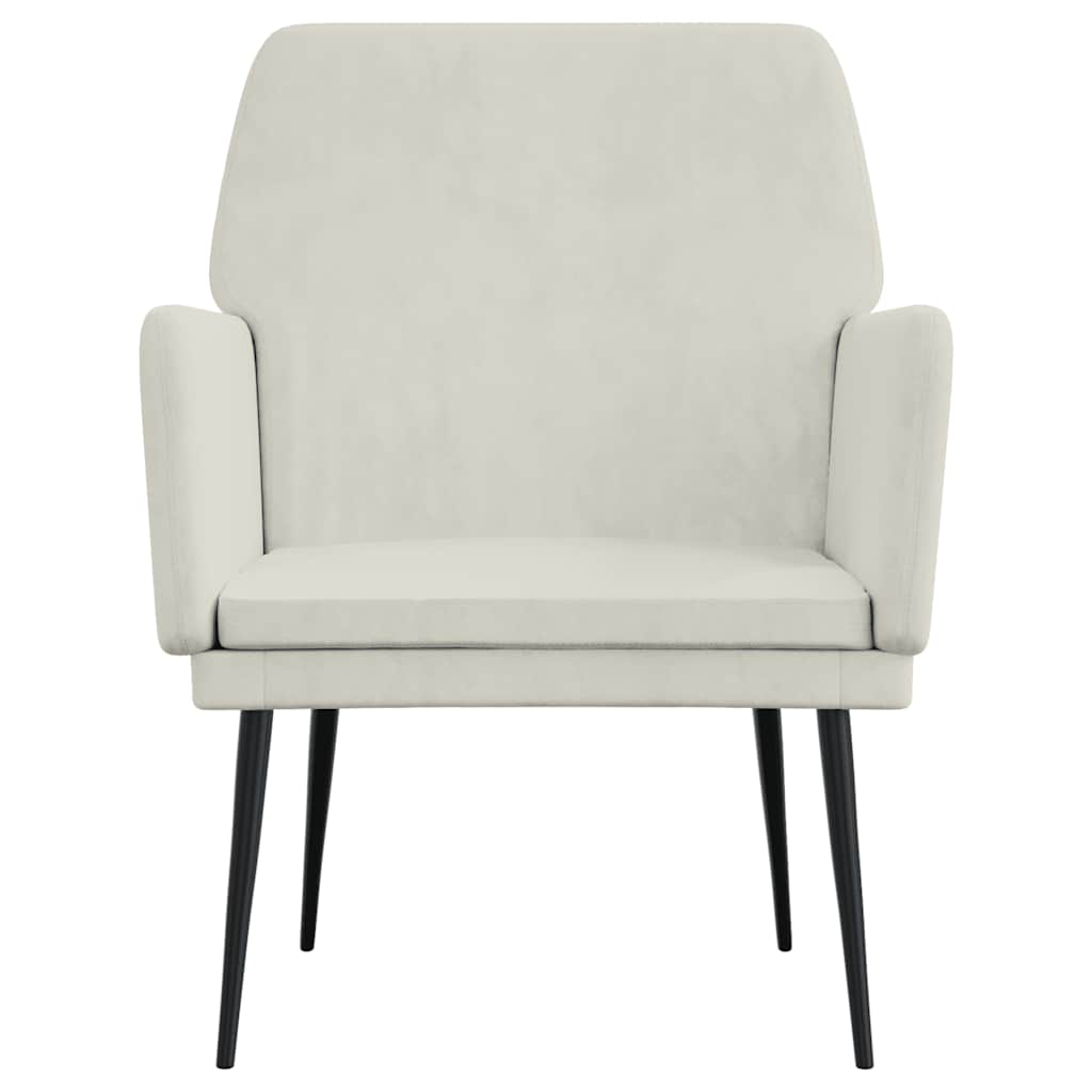 lænestol 62x79x79 cm velour cremefarvet