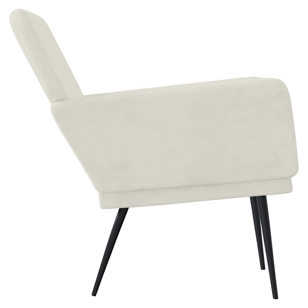 lænestol 62x79x79 cm velour cremefarvet