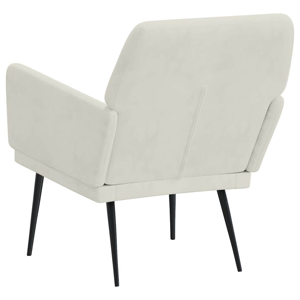 lænestol 62x79x79 cm velour cremefarvet