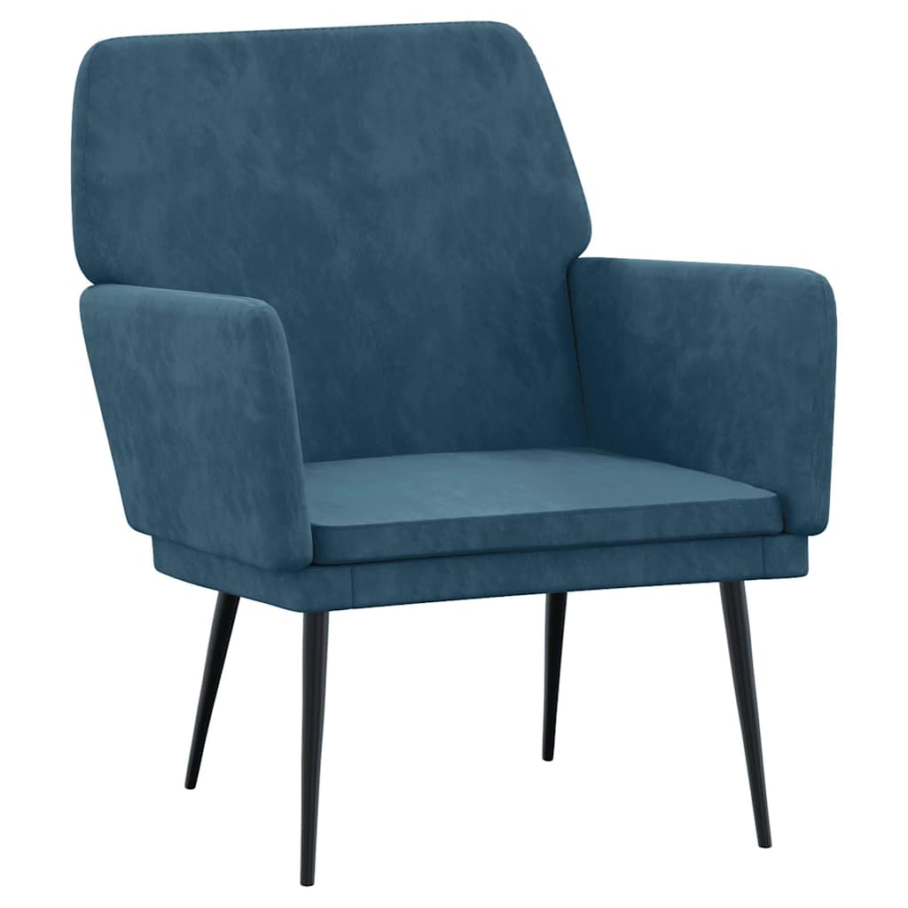 lænestol 62x79x79 cm velour blå
