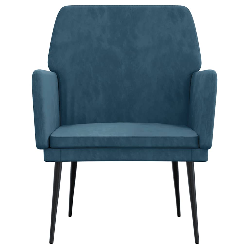 lænestol 62x79x79 cm velour blå