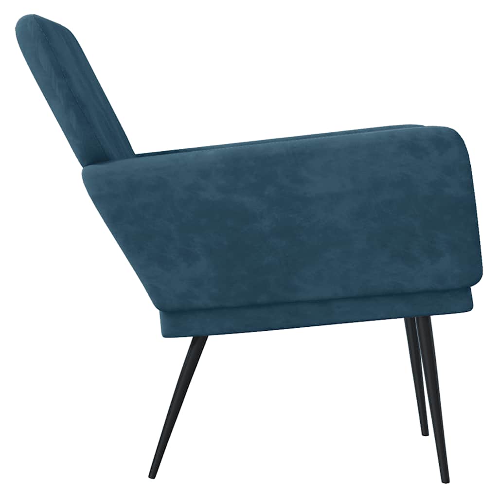 lænestol 62x79x79 cm velour blå